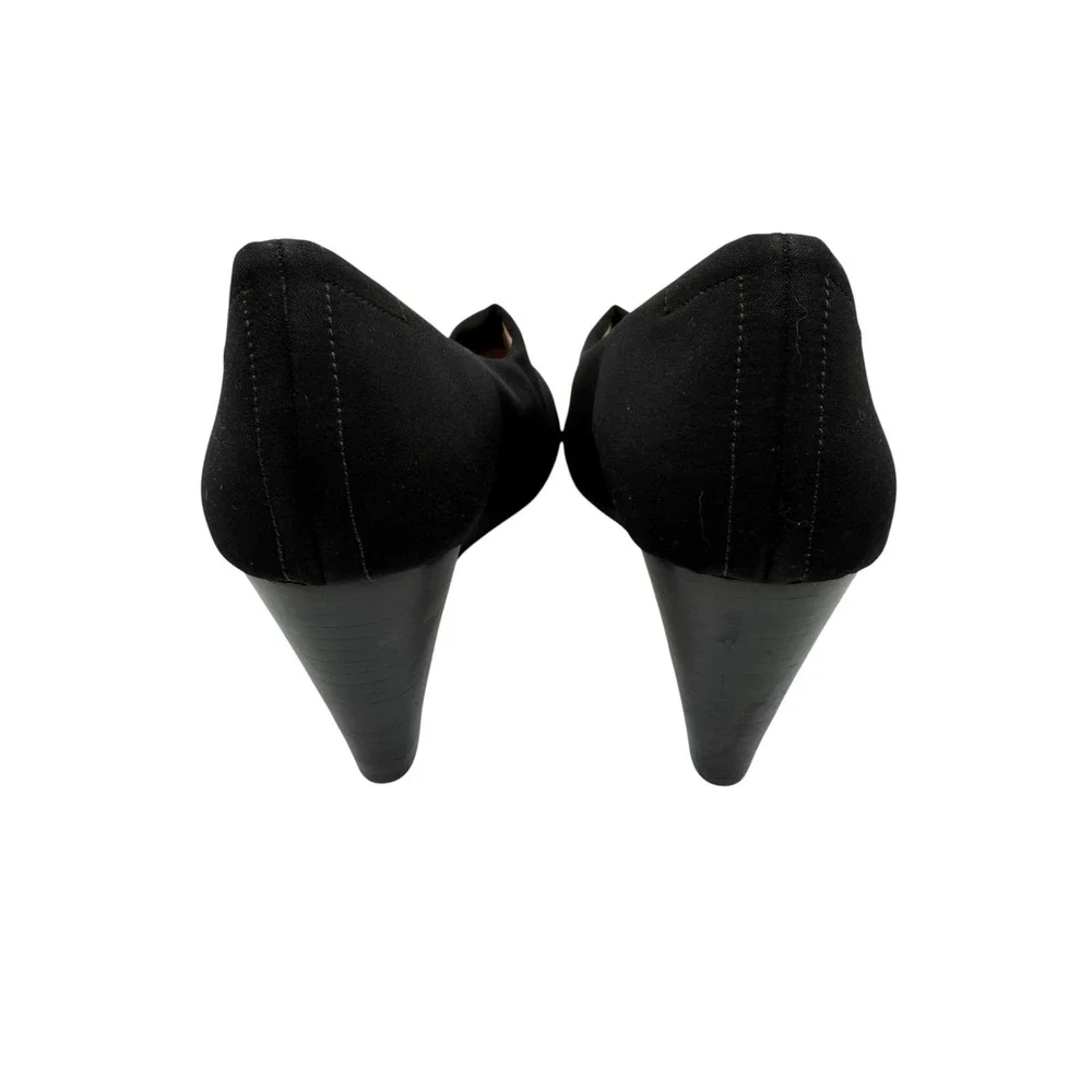 Taryn‎ Rose Yvonne Wedge Shoes Women 11 Black Stretch Scuba High Vamp Designer